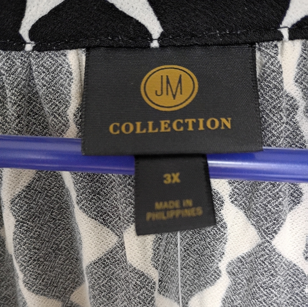 JM Collection, NWT, Core Tops, Deep Black And White, 3x And 4x - Picture 2 of 8